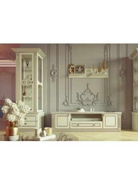 Империя МДФ Модуль № 5 (белый/софт светлый с патиной золото)