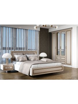 Женева МДФ Модуль № 4 (белый/софт светлый с патиной золото)