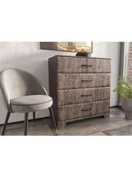 Комод Сканди (дуб белый/бетон светлый)