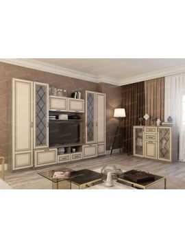 Афина МДФ Модуль № 11 (дуб серый/софт св. с патиной какао)