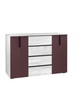 Комод № 17 (шанико светлый/бордо (фреза № 4)